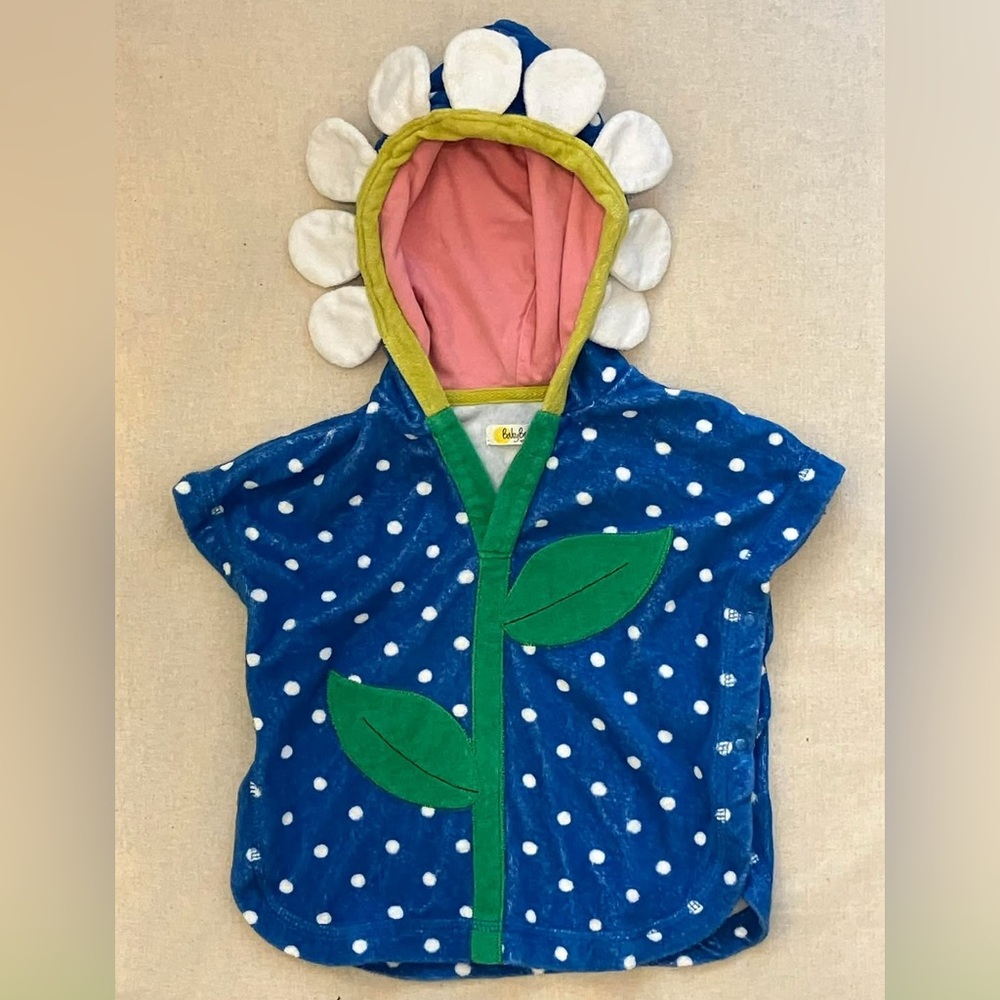 Baby Boden Infant Daisy Terry Cloth Toweling Hooded Swim Cover Up